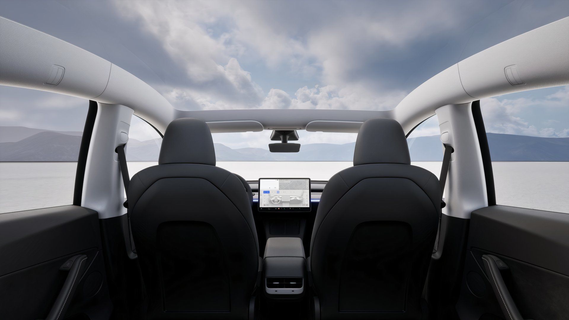 Tesla Model Y visto da parte traseira