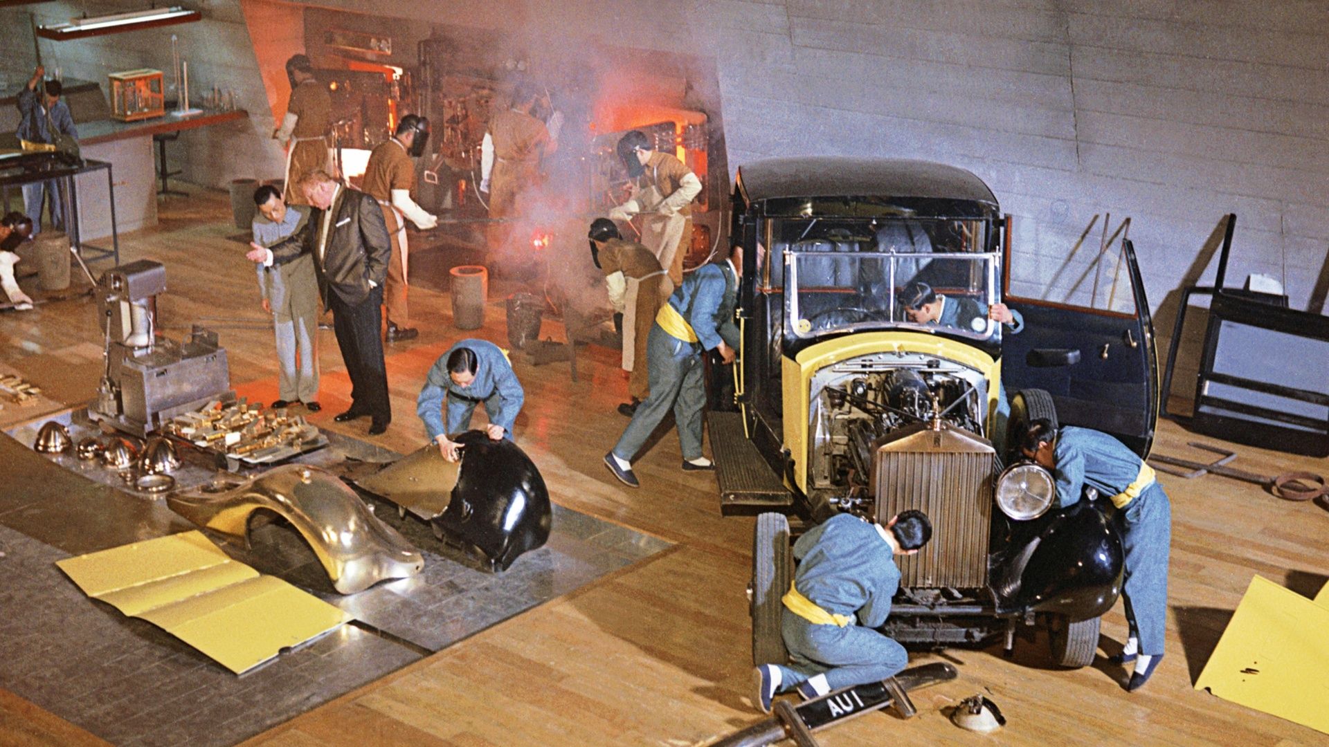 O Rolls-Royce Phantom III em Goldfinger em construção