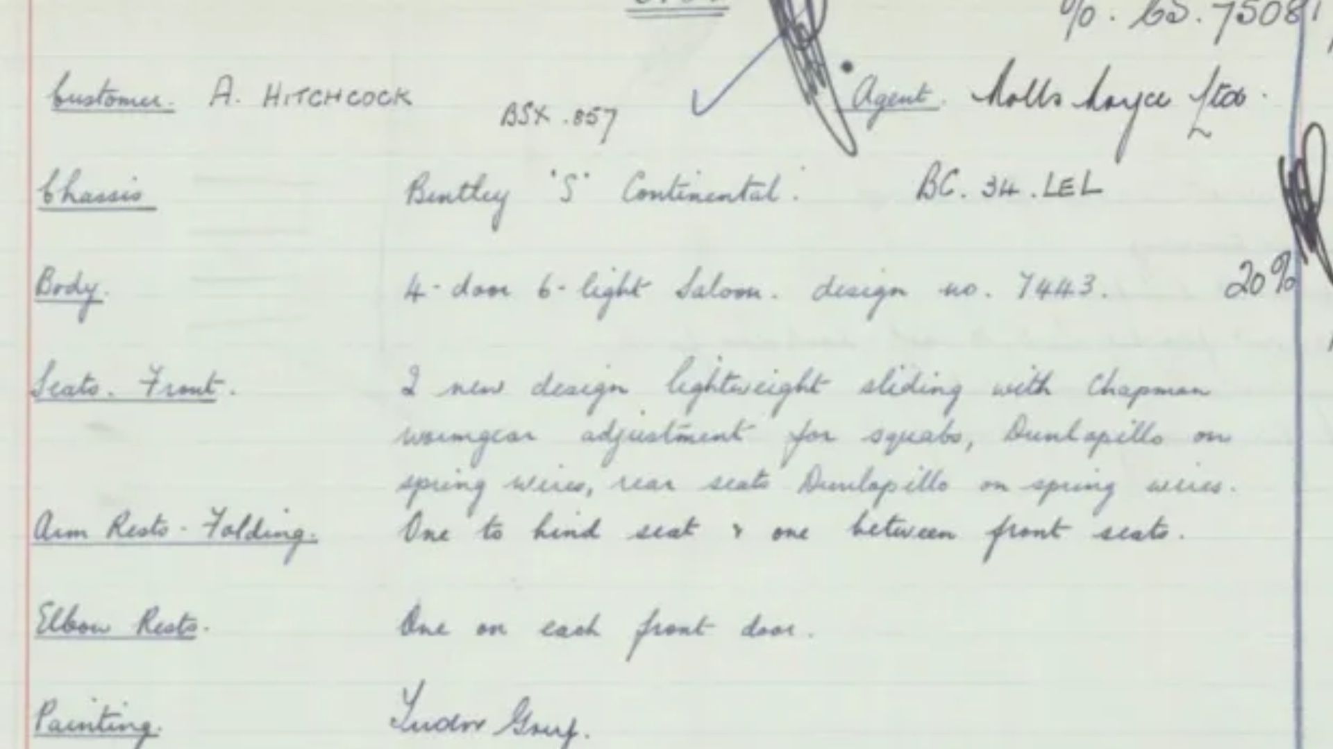 Notas originais do Bentley S1 Continental de 1958