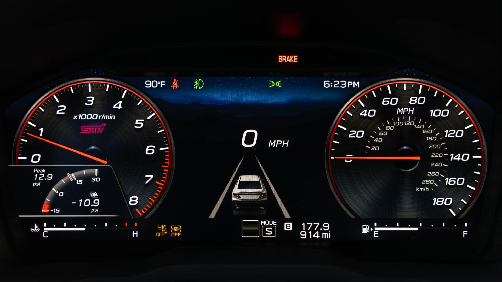 Painel Subaru WRX 2025