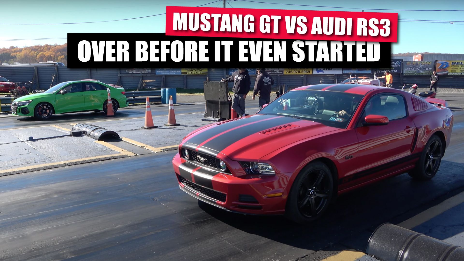 Mustang GT在Drag Race中接管了奧迪RS3，甚至還已經開始