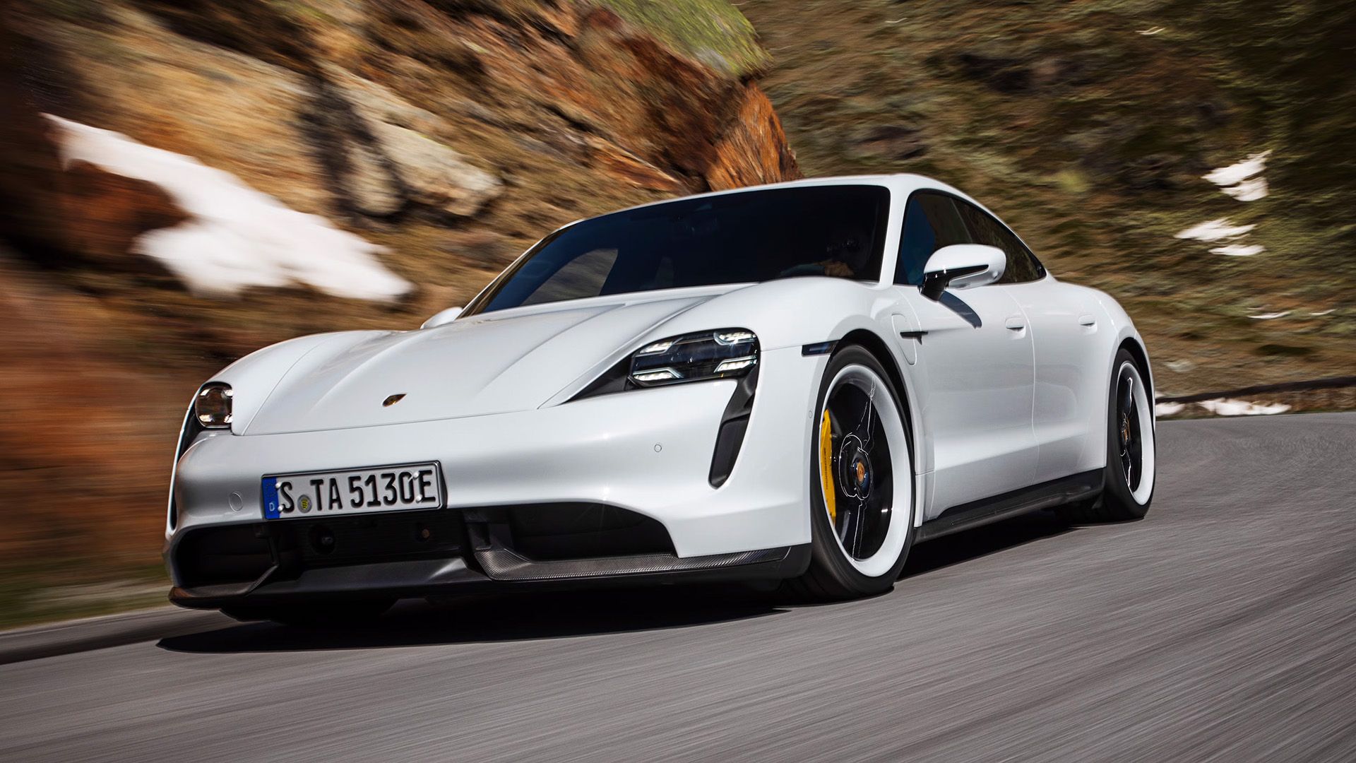 Porsche Taycan Turbo S Rolling Action Shot