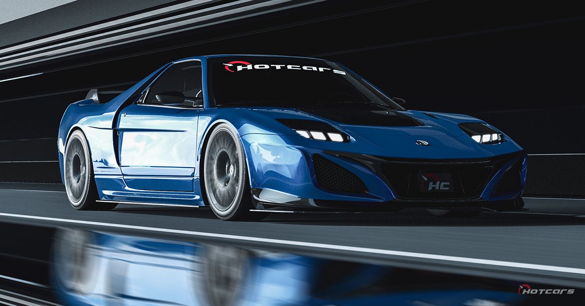 Acura NSX Type-S Restomod accelerating front third quarter view