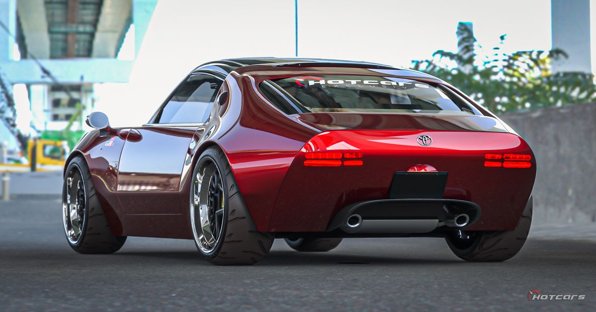 2023 Toyota Sports 800 Concept rear third quarter view in red