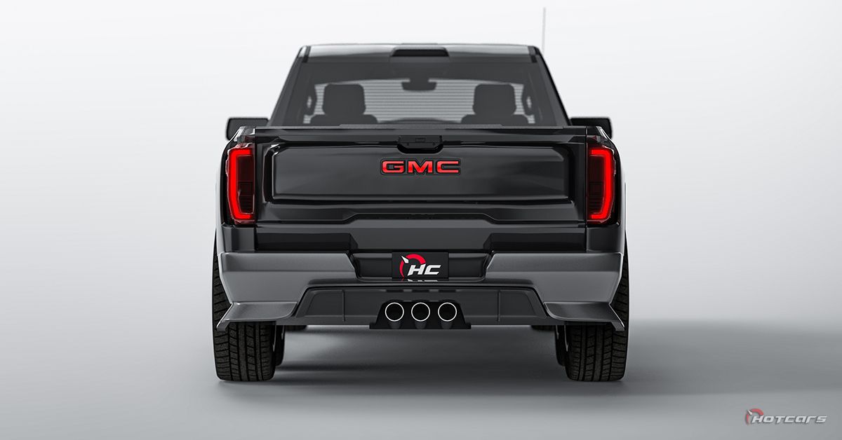 GMC Syclone 6x6 render, rear profile view