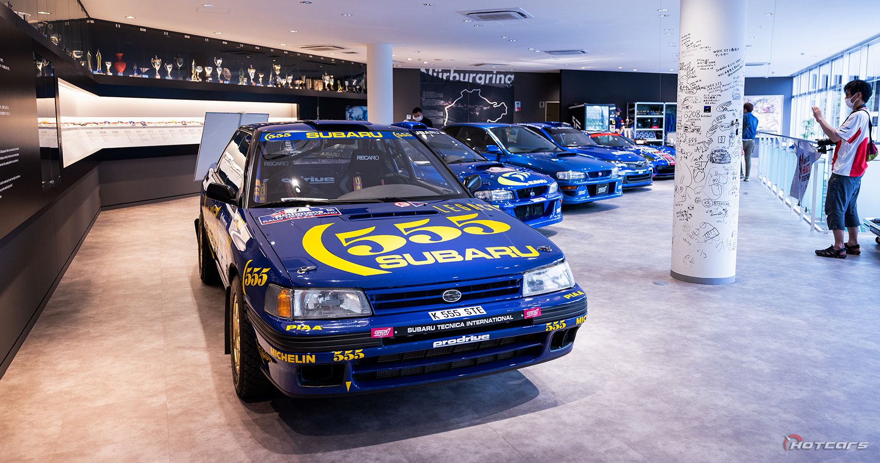 Subaru WRC rally cars display