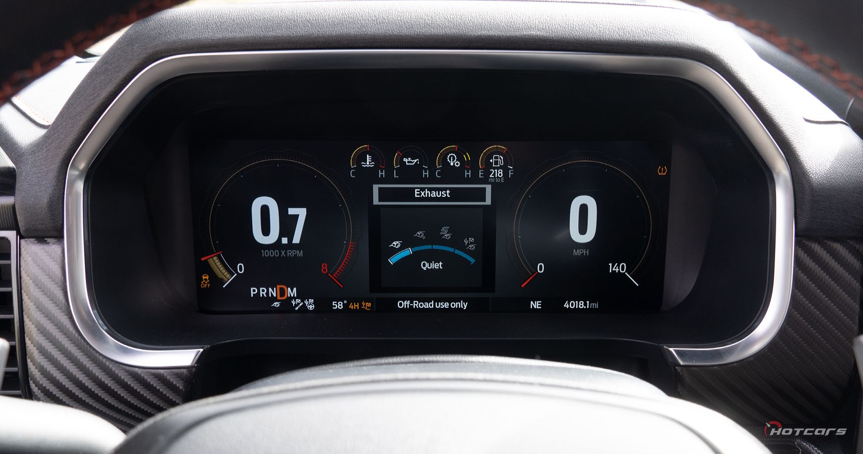 Ford F-150 Raptor R Измеряет параметры кластера выхлопных газов