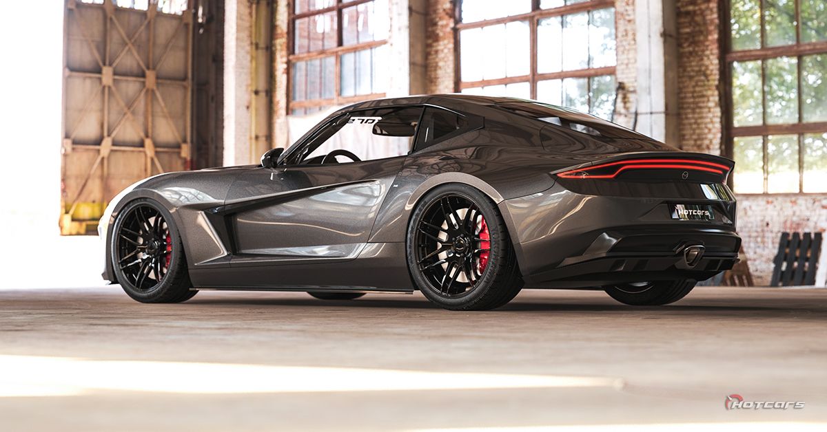 HotCars Car Renders Mazda RX-9, vista lateral traseira