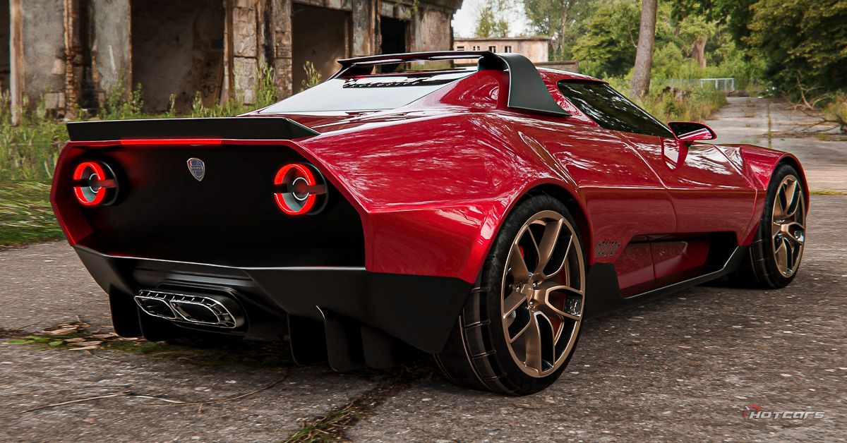 HotCars Car Renders Lancia Stratos Versão Moderna, vista lateral traseira
