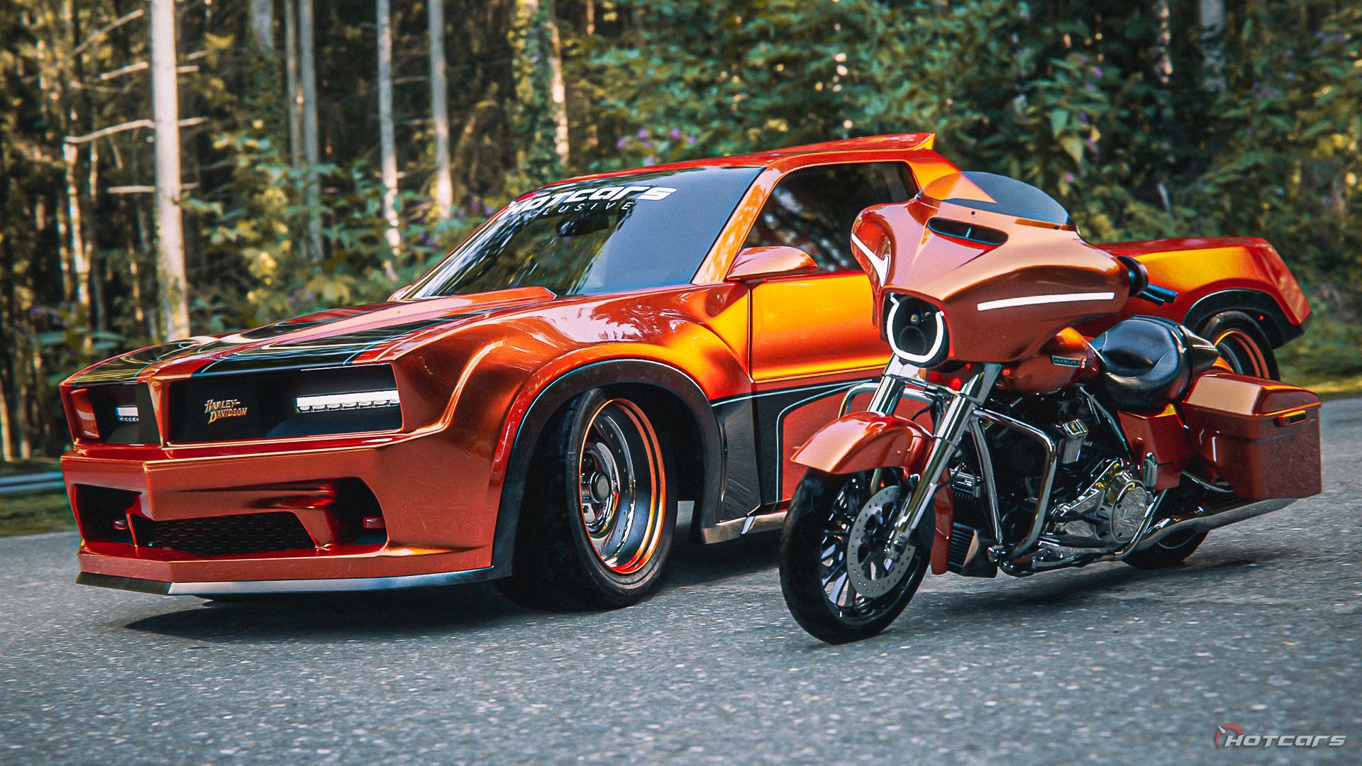 HotCars Car Renders Harley-Davidson Muscle Truck, front quarter view